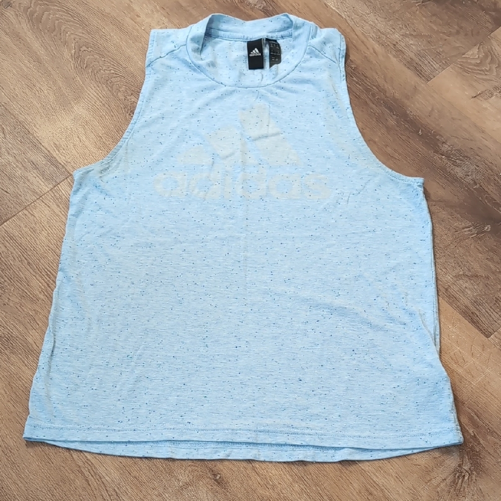 Adidas Sky Blue Speckled Tank Top